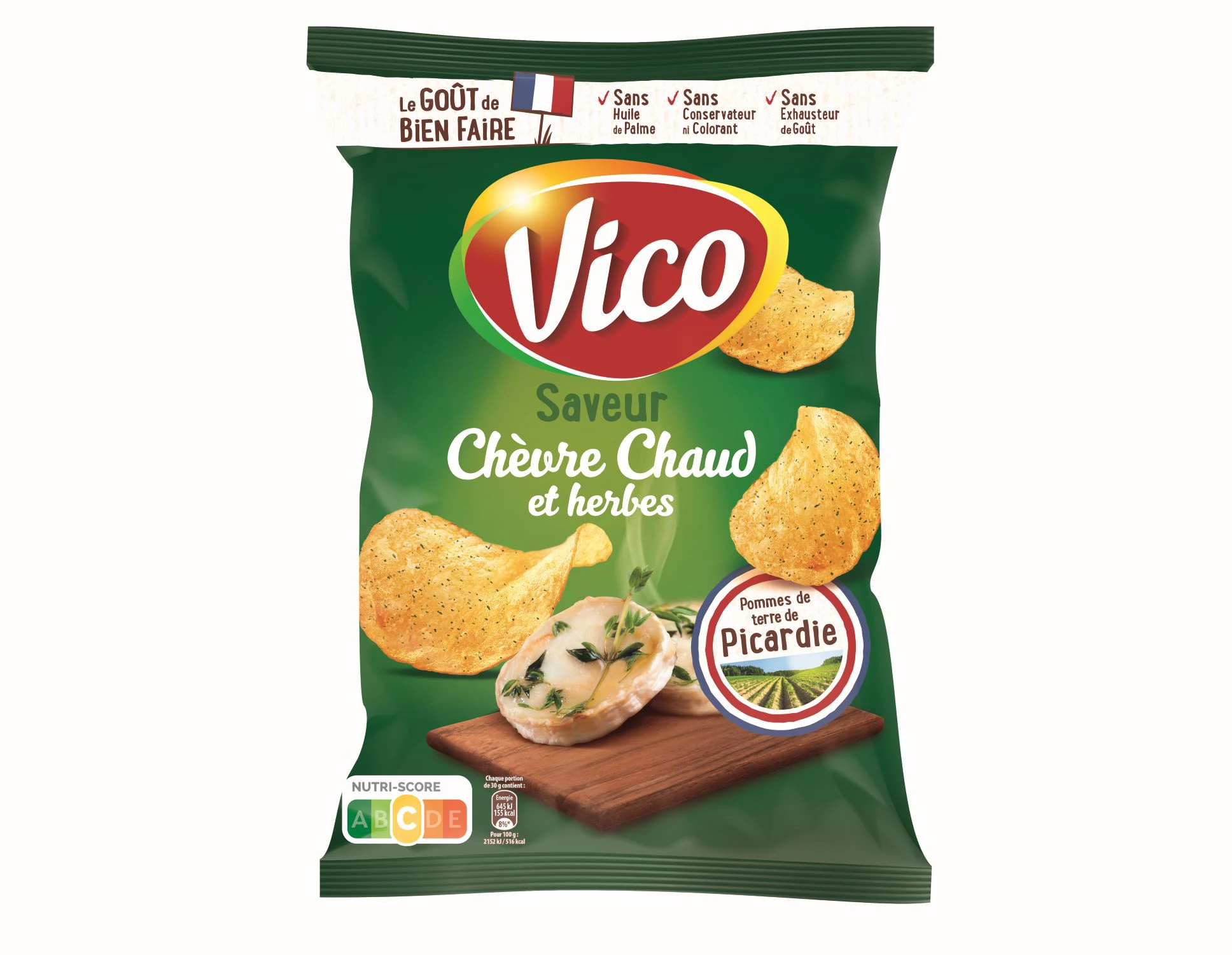 Queijo de cabra quente e batatas fritas com ervas, 125g - VICO