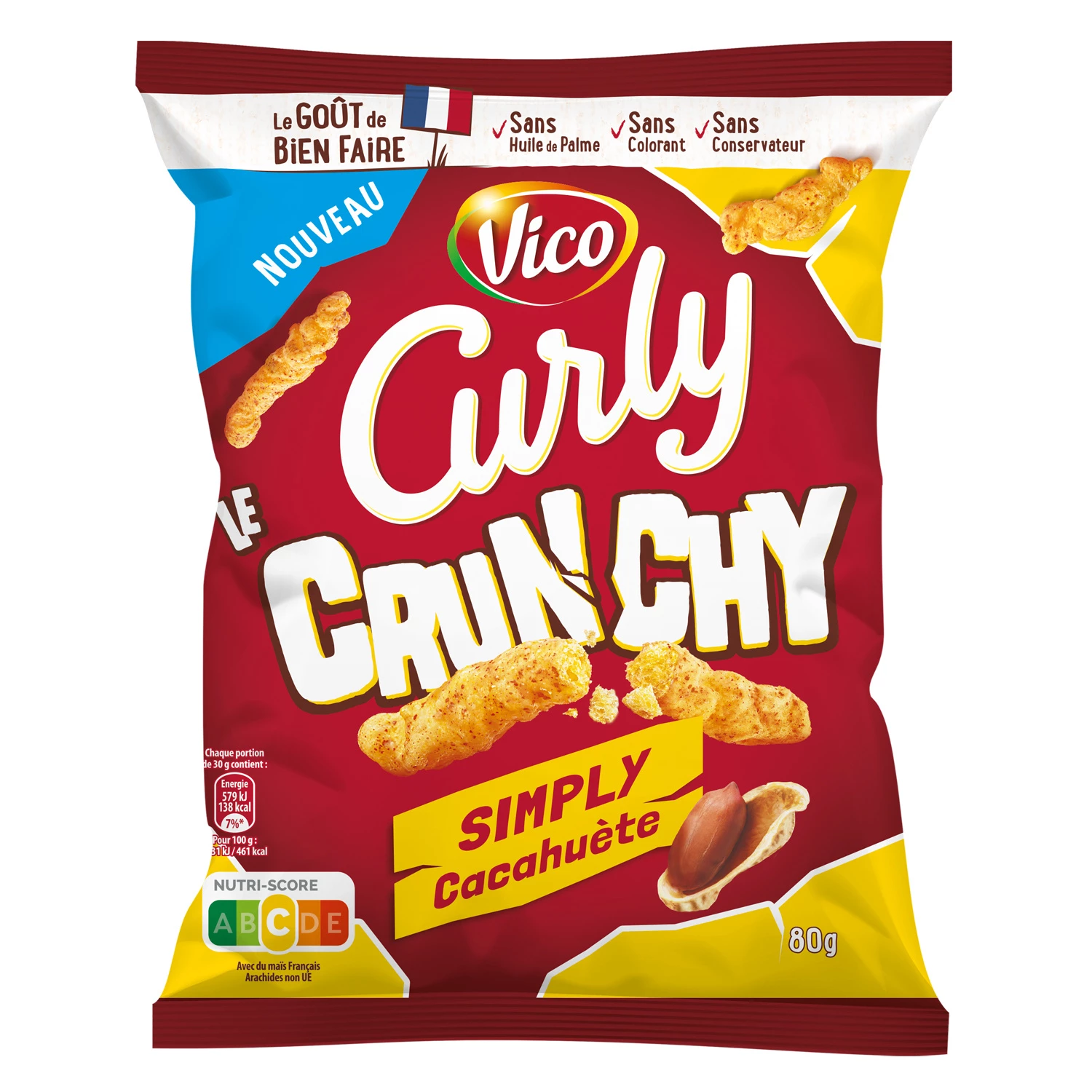 Crunchy Puffed Peanut Biscuits, 80g - VICO