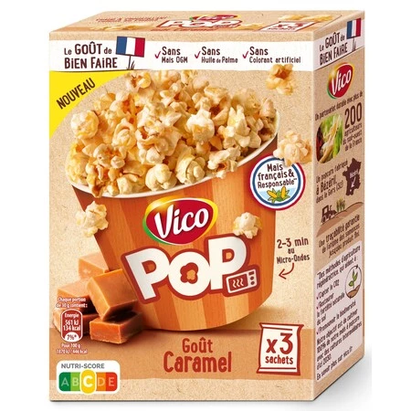 3x80g Vico Pop Corn Caramel