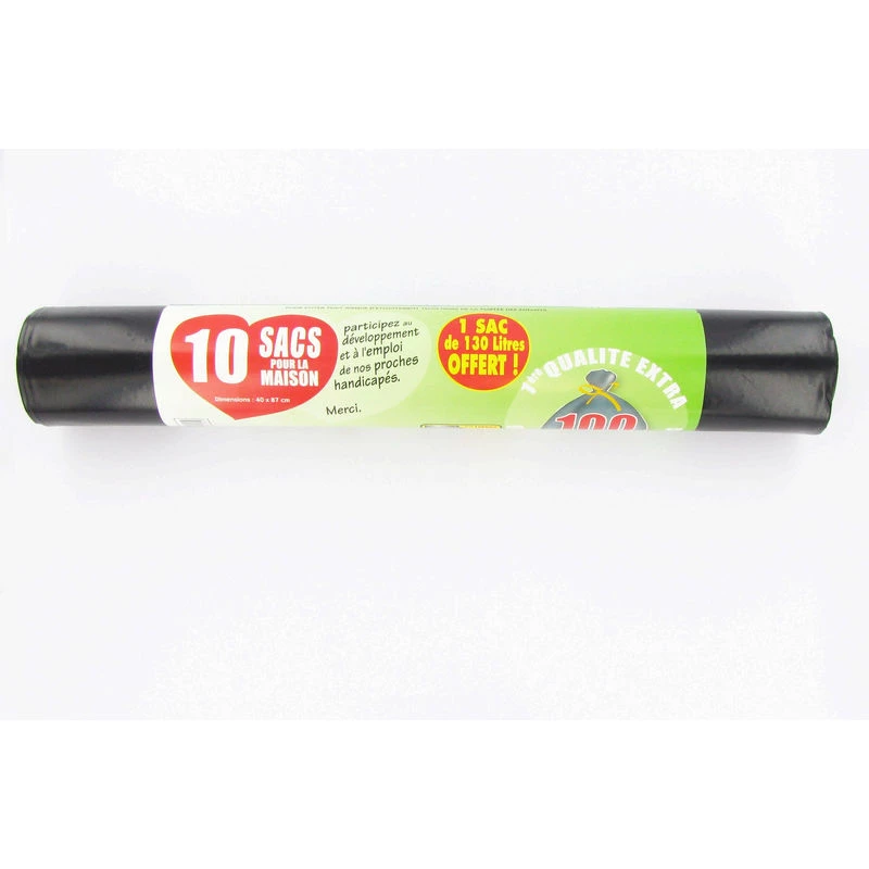 Rouleau 10 sacs poubelle 100L