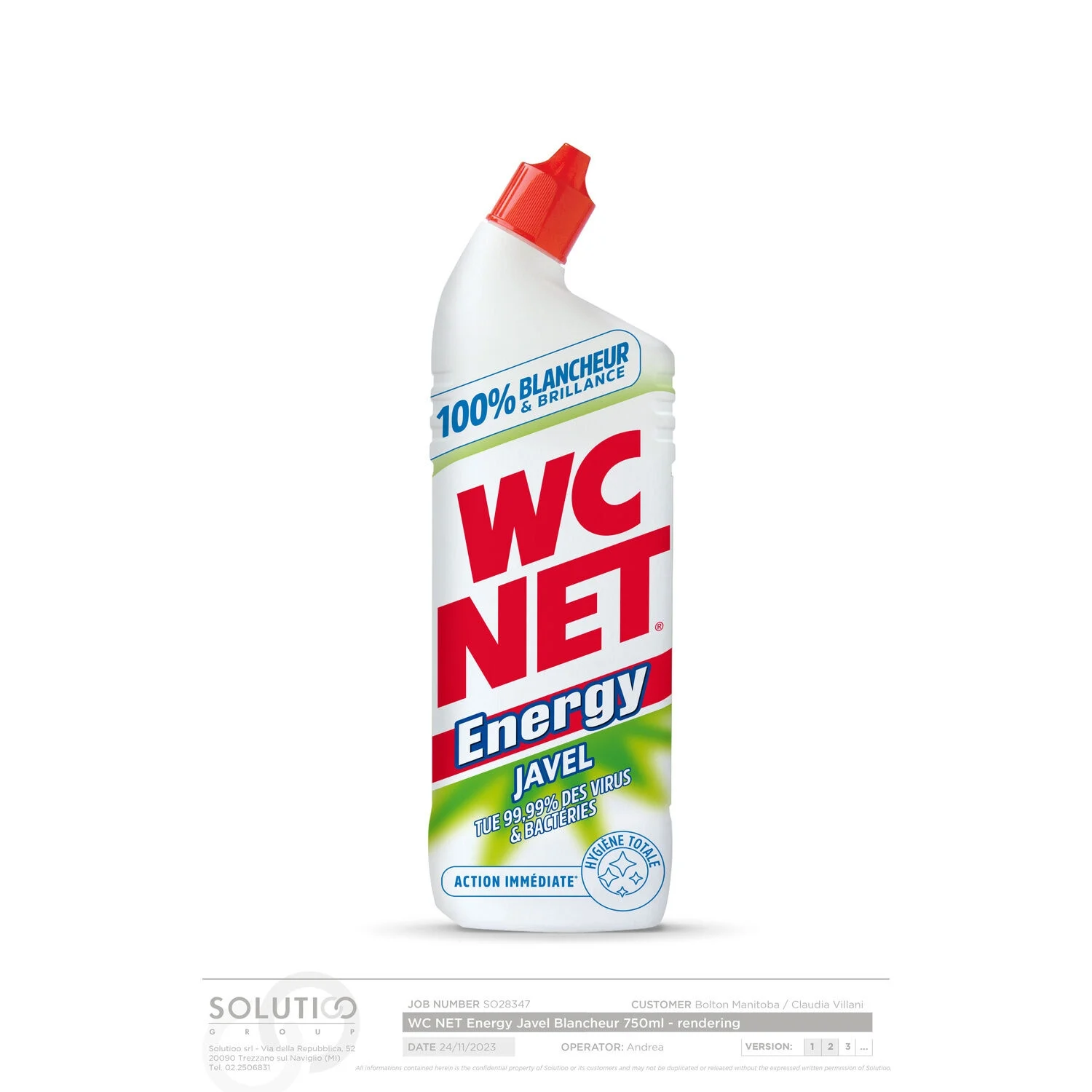 WC cleaner gel Javel Immediate action 750ml - Wc Net