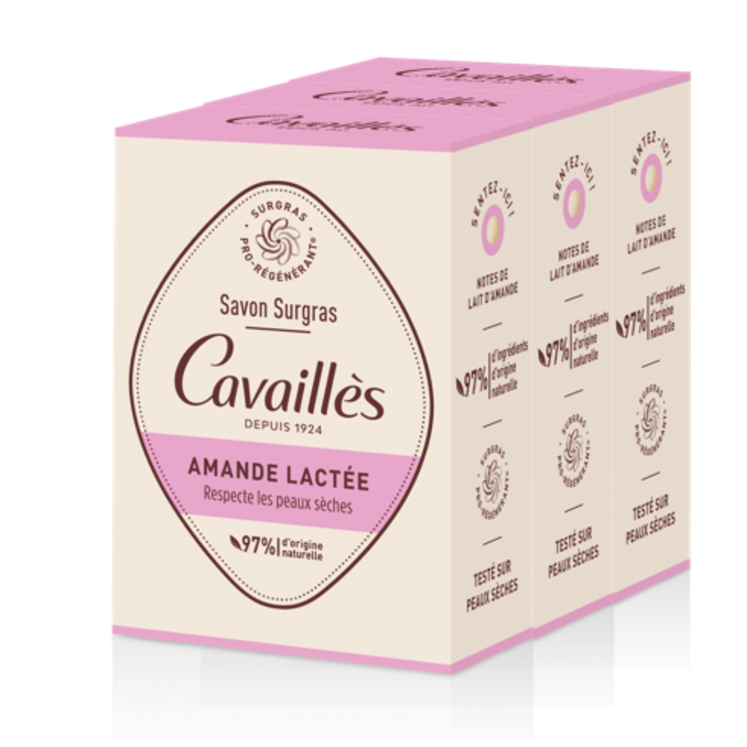 Savons surgras amande lactée 3 x 200 g - ROGÉ CAVAILLÈS