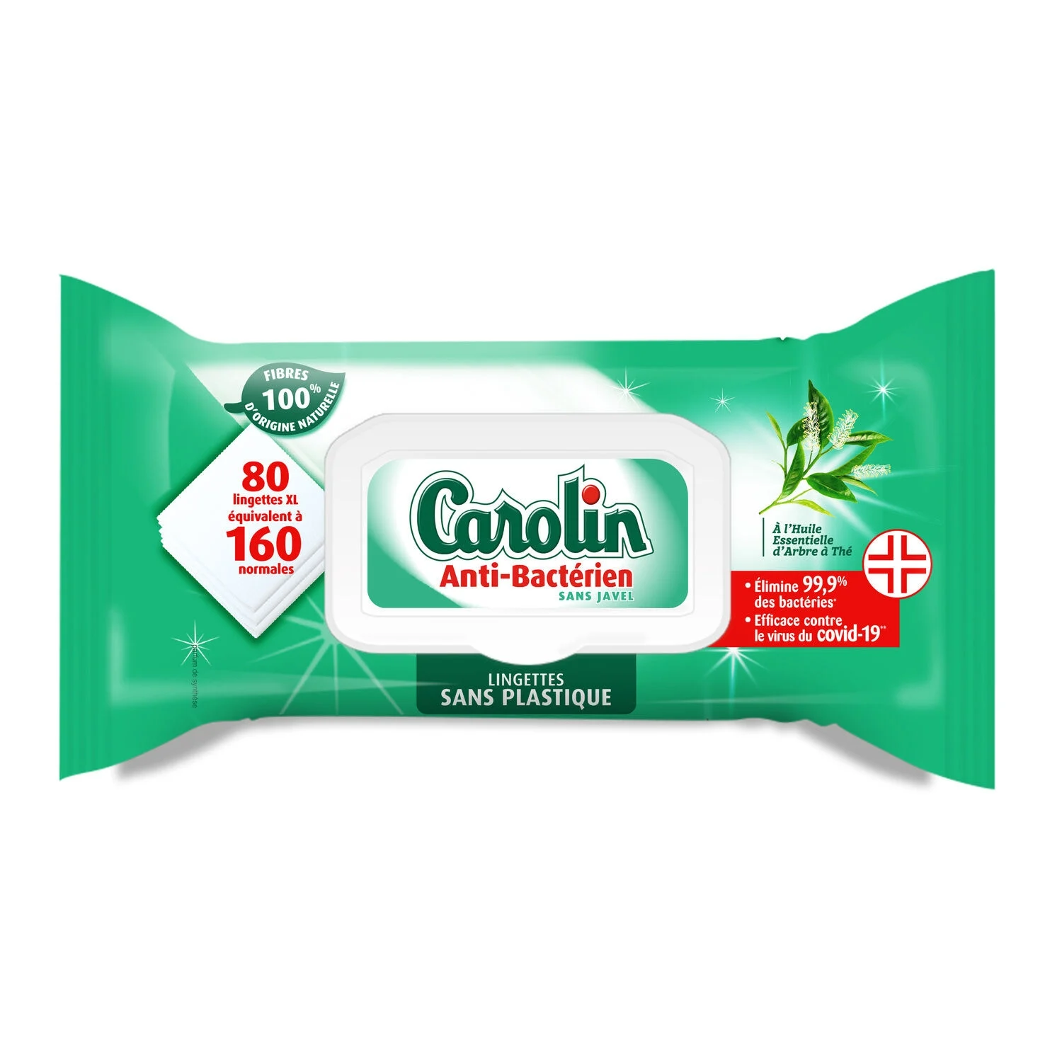 Anti-bacterial cleansing wipe without bleach x80 - Carolin