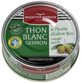 Thon Blanc Huile Olive Bio 160g - LES MOUETTES D'ARMOR