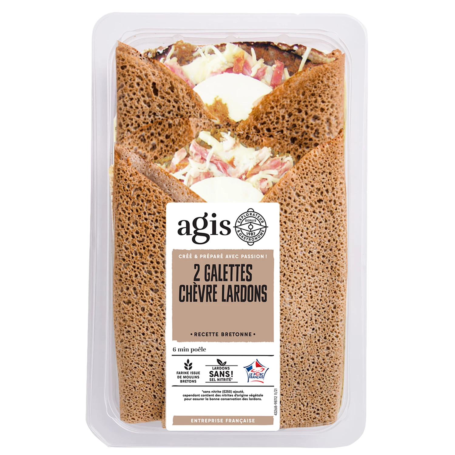 Galette Chevre Lardons X2 150g