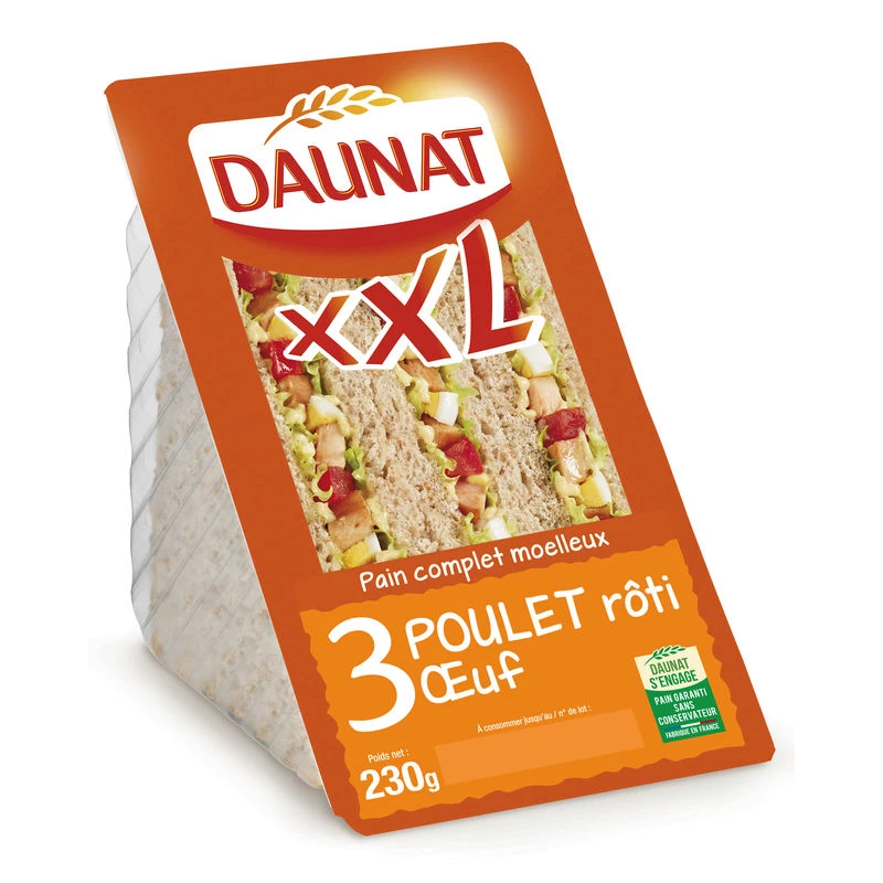 Sandwich poulet rôti œuf - DAUNAT