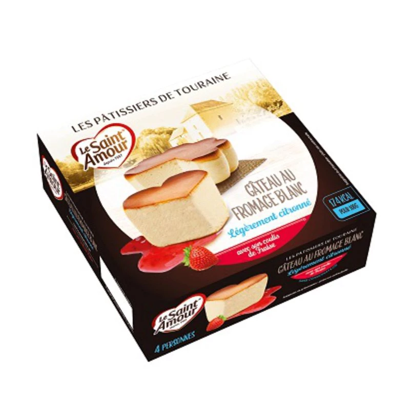 Lightly Lemon Cottage Cheese Cake with Strawberry Coulis 350g - LE SAINT AMOUR