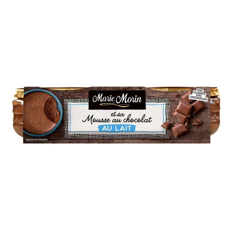 2x100g milk chocolate mousse
