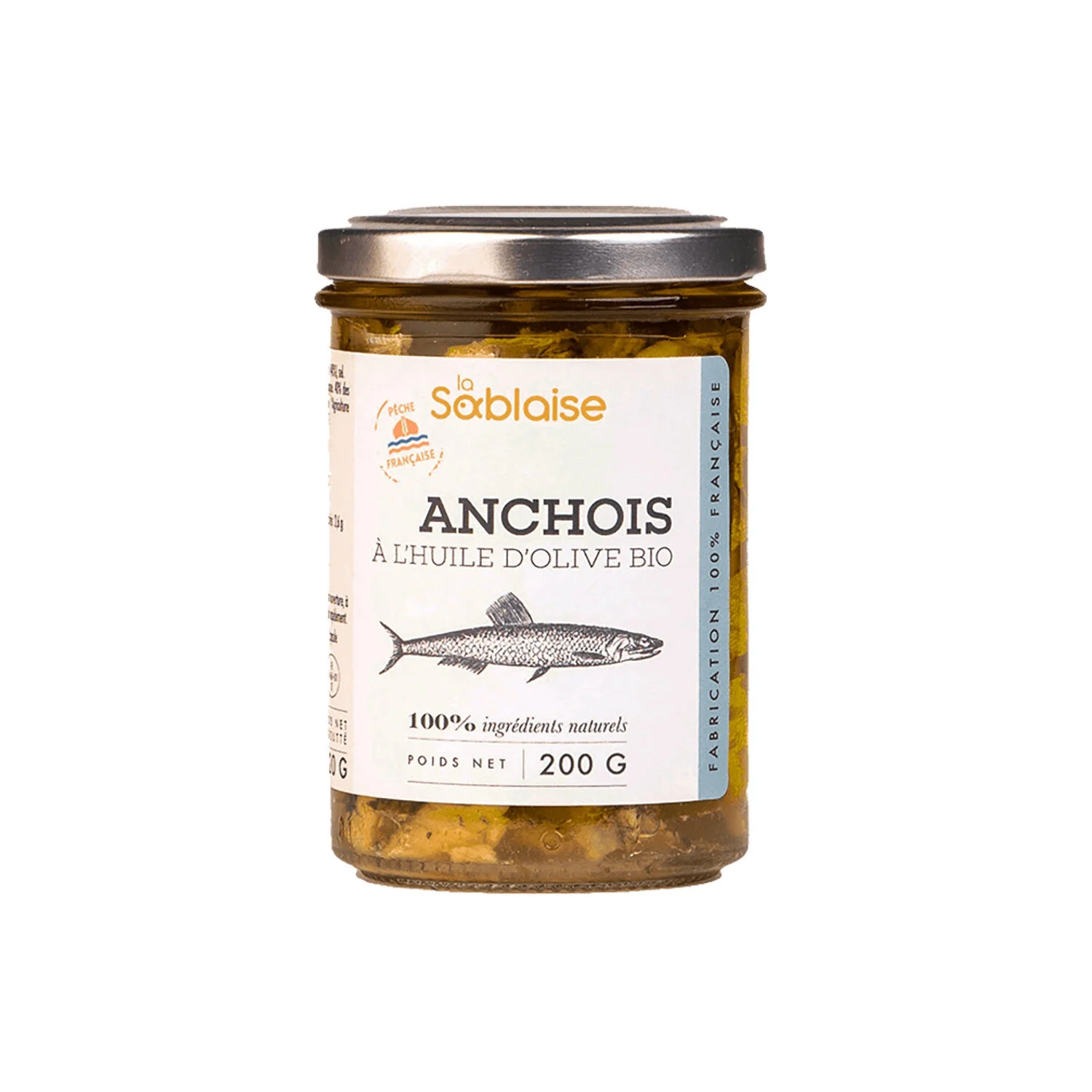 Anchovies in Organic Olive Oil 120g - La Sablaise