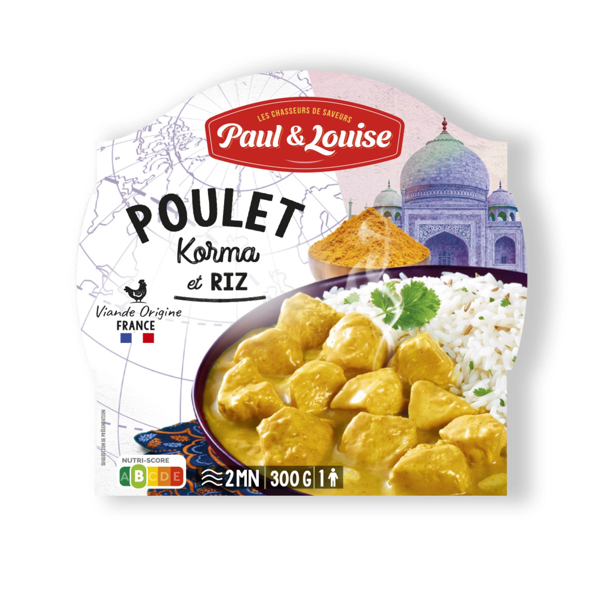 Hühnchen-Korma und Reis, 300g - PAUL & LOUISE