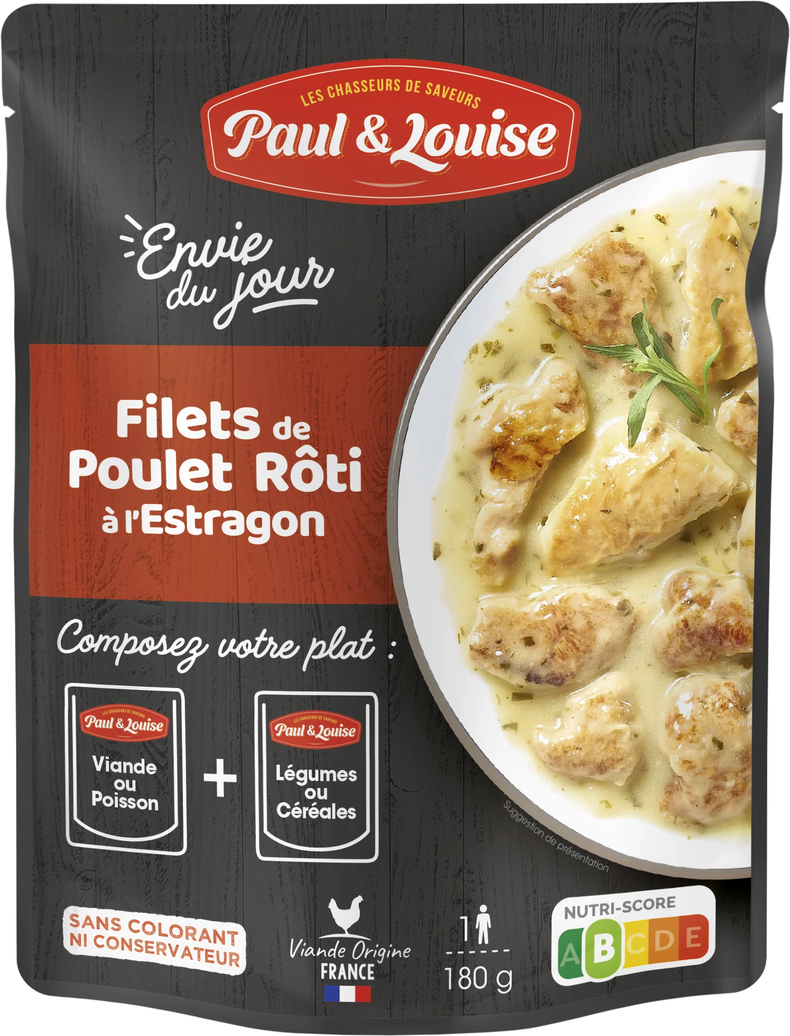 Filé de Frango Assado com Estragão, 180g - PAUL & LOUISE