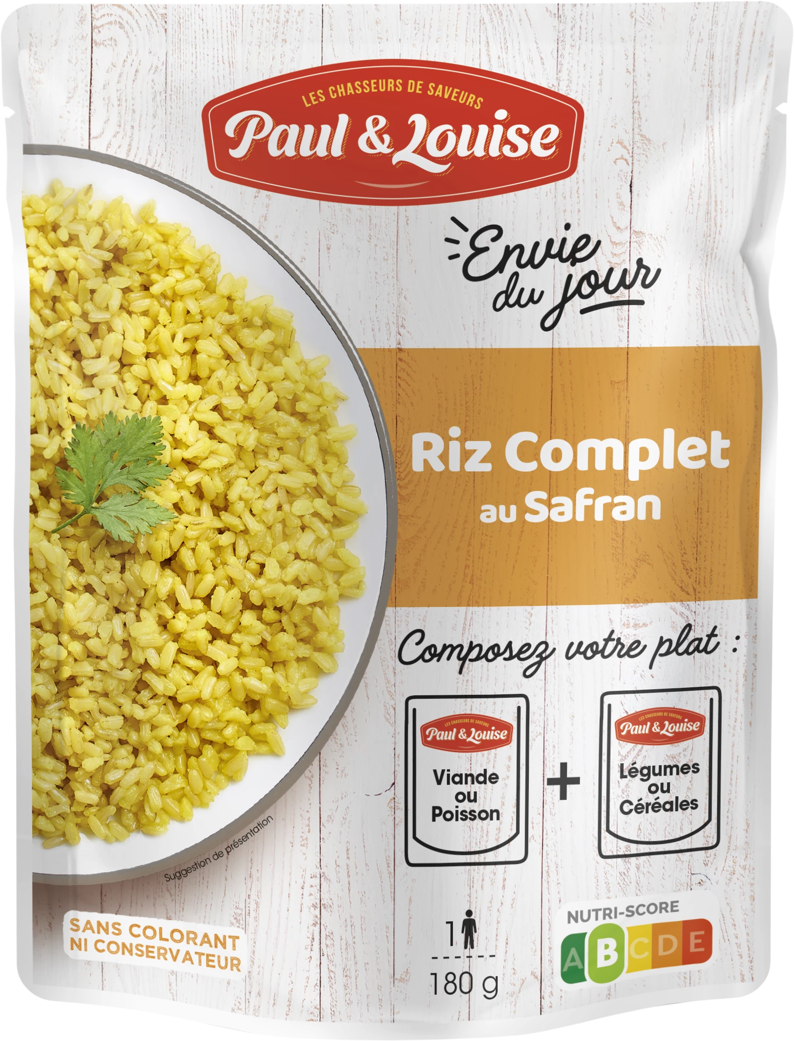 Riz ComPoulet Au Safran, 180g - PAUL & LOUISE