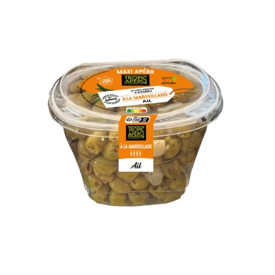 Olive Verte Cassee Ail 500g