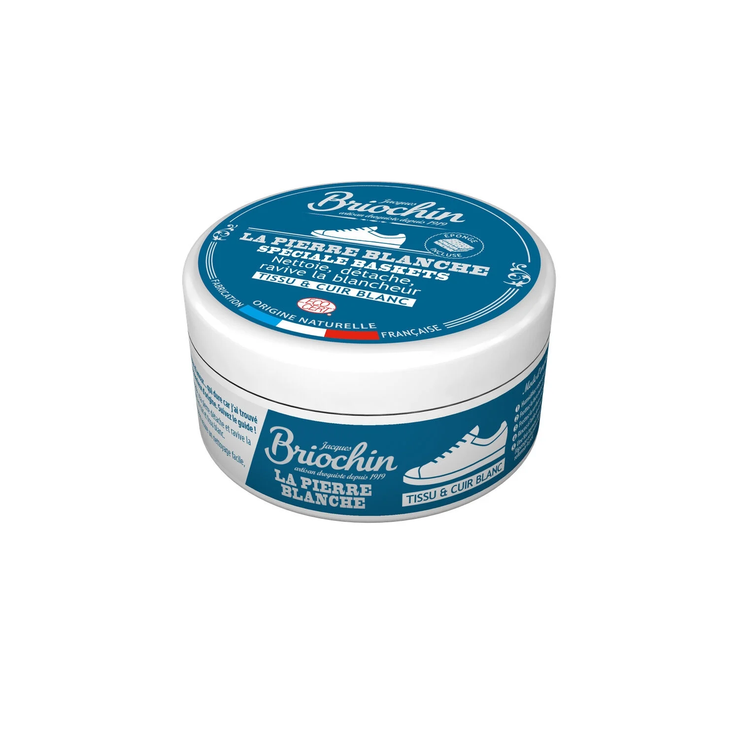 Pierre Blanche Nettoie Détache Ravive La Blancheur Pour Tissu & Cuir Blanc Spéciale Baskets 200mg - BRIOCHIN
