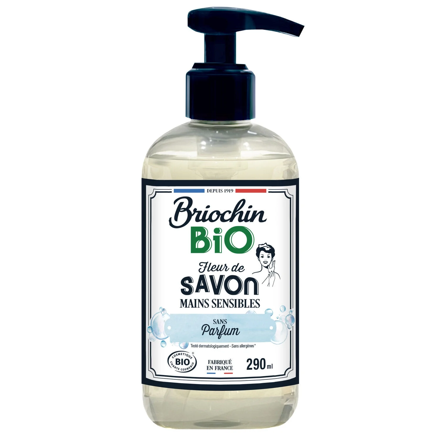 Liquid Soap for Sensitive Hands Fragrance Free Organic 290ml - Briochin