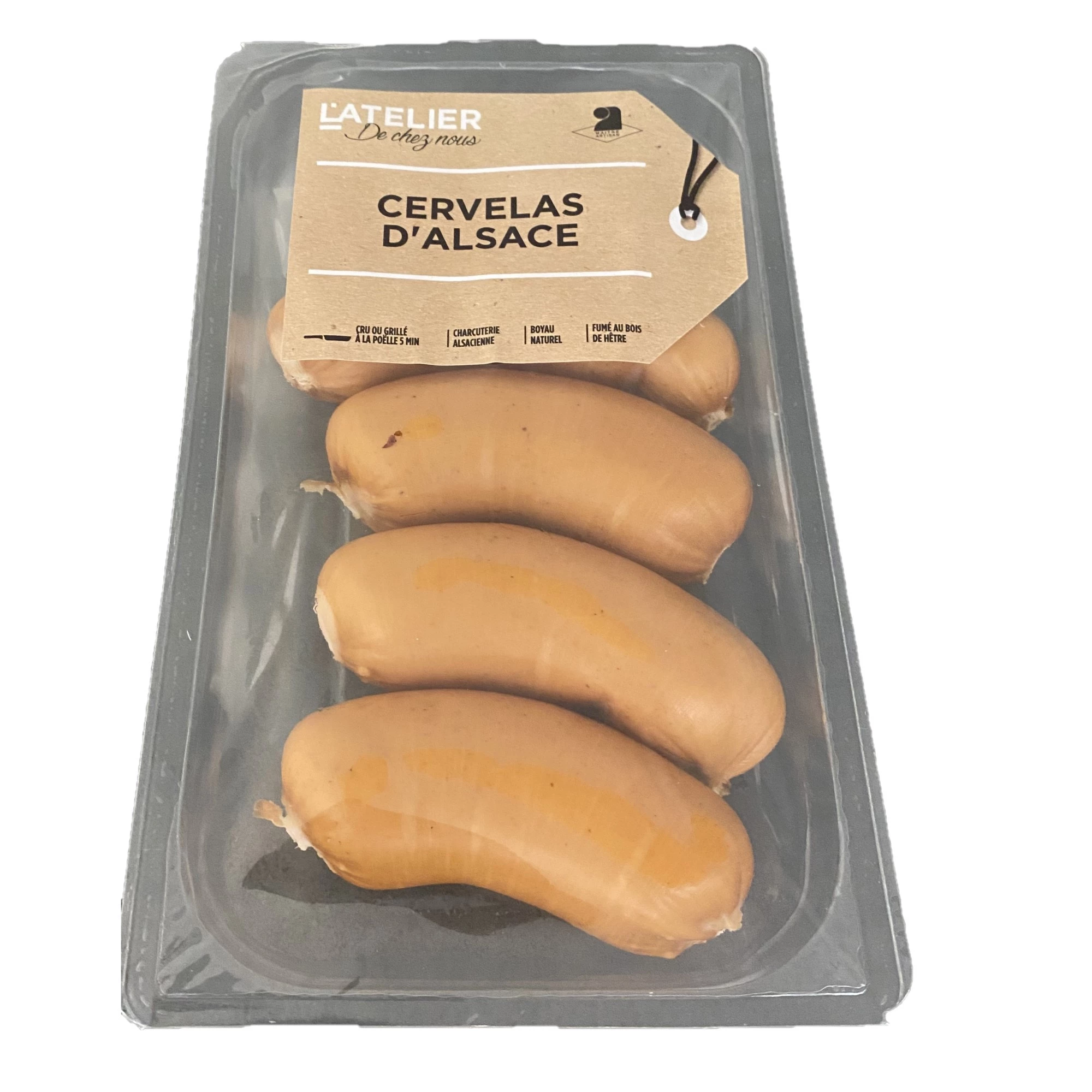 Cervelas from Alsace in tray 4x95g - L’ATELIER DE CHEZ Nous