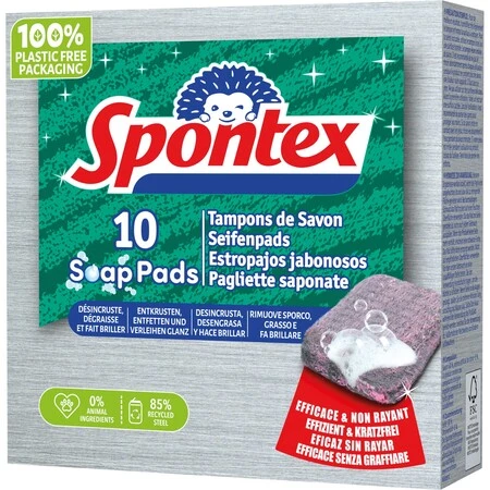 Non-Scratching Soap Pads 10pads - SPONTEX