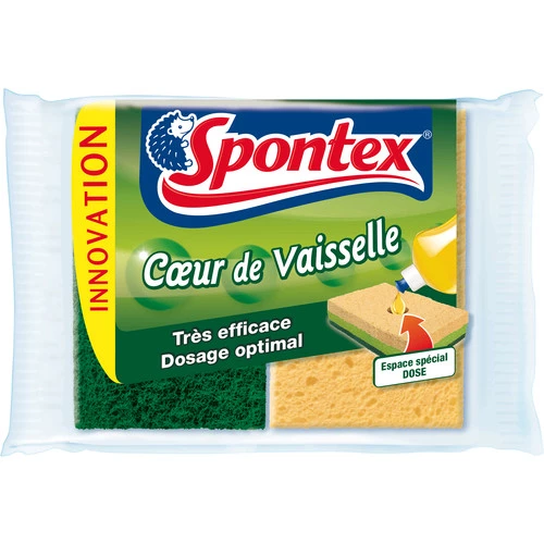 Eponge coeur de vaisselle  x2 - SPONTEX