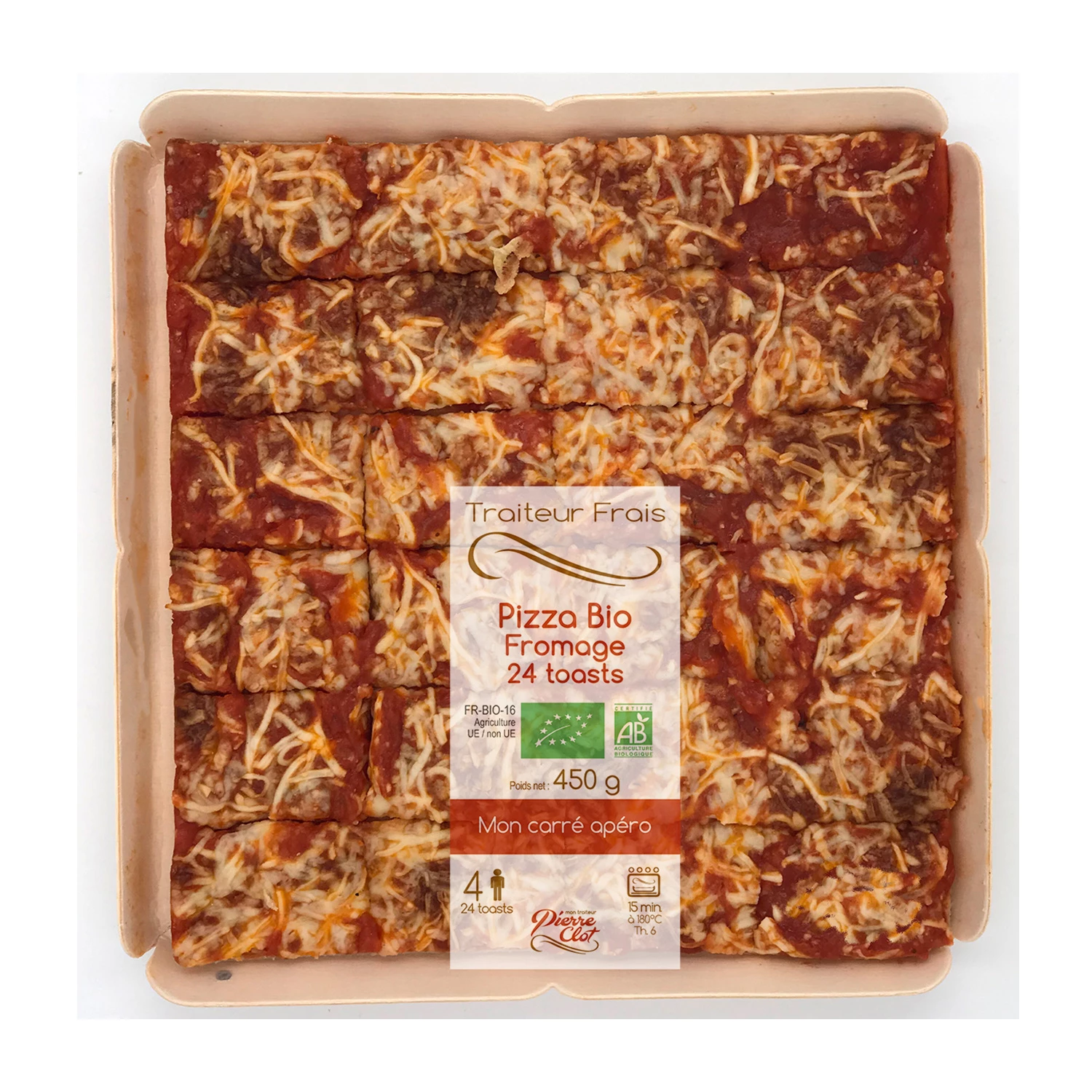 Pizza Bio Fromage 24 Toasts 45