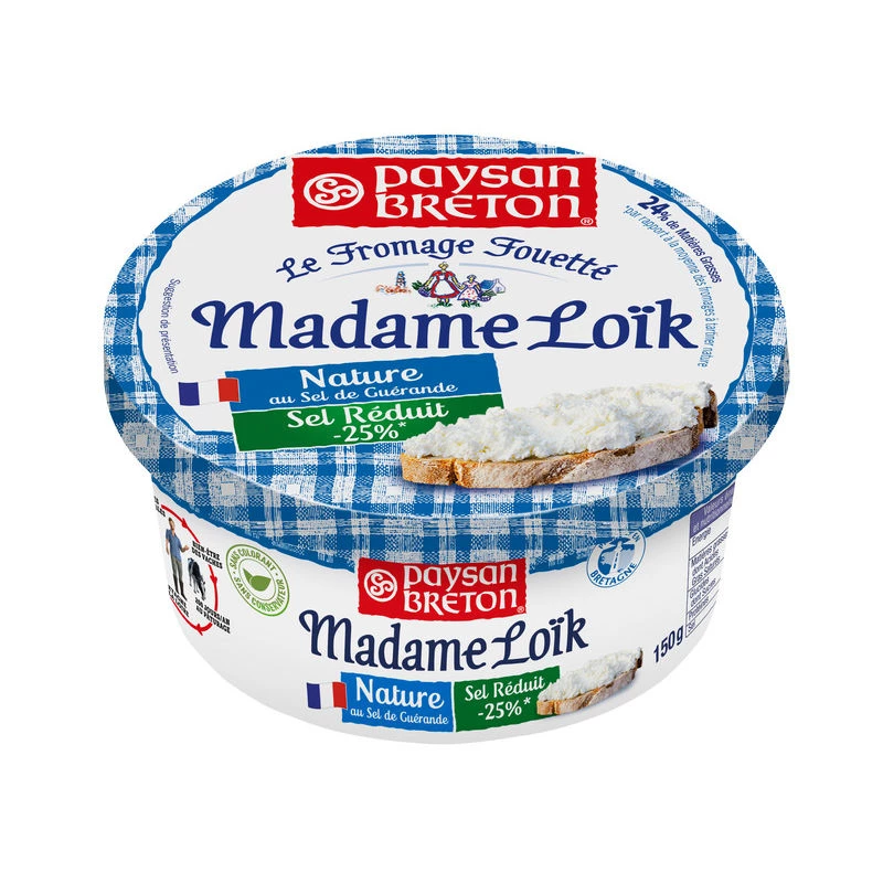 Nature whipped cheese with Guérande salt Madame Loik 150g - PAYSAN BRETON