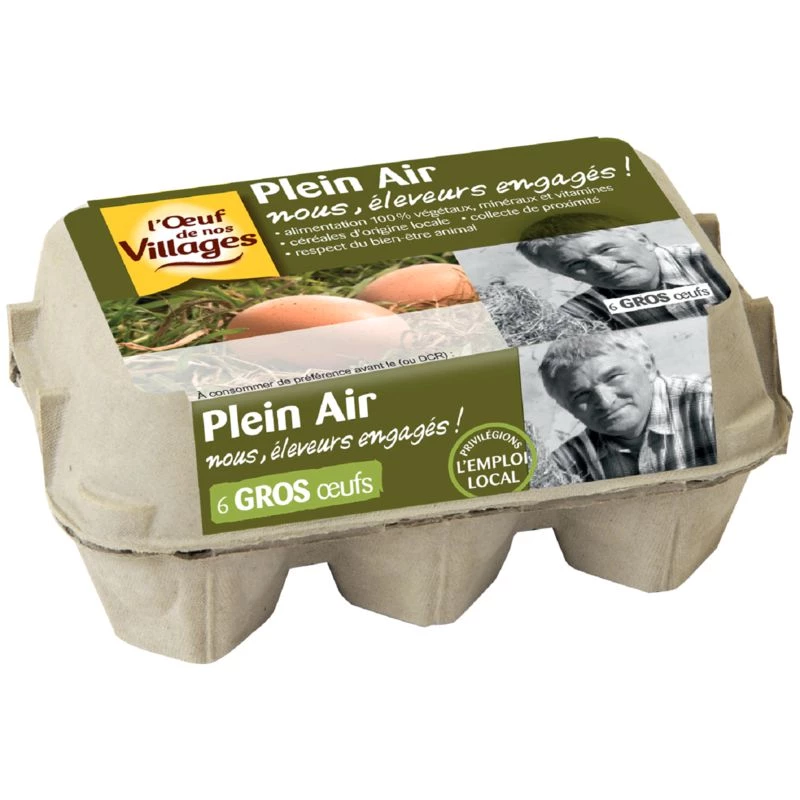 Outdoor eggs Caliber Gros X6 - L'oeuf De Nos Villages
