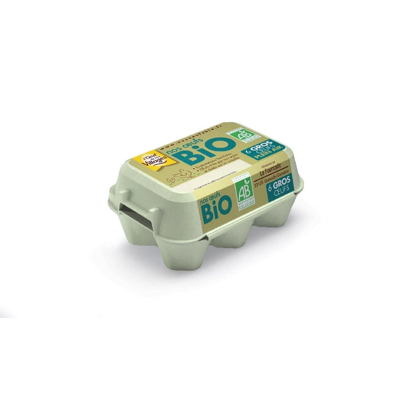 Outdoor organic eggs Caliber big x6 - L'oeuf De Nos Villages