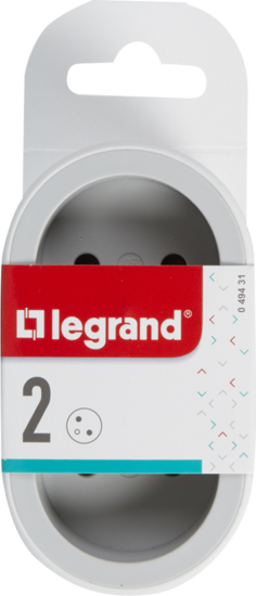 Multiprise 2p Frontal Blc Gris