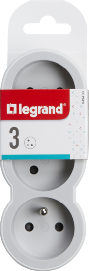 Multiprise 3p Frontal Blc Gris