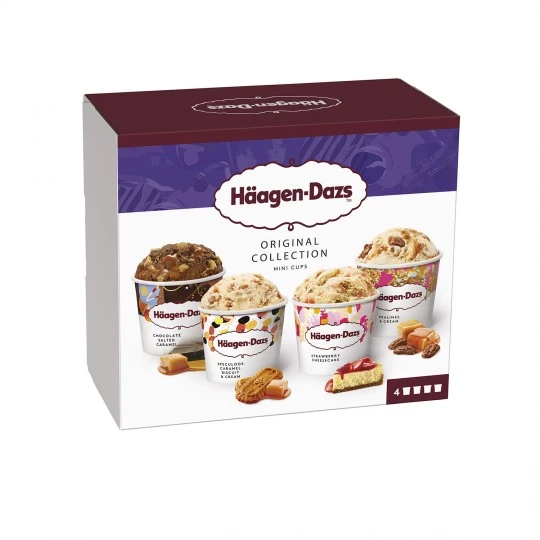 मिनी ग्लास एन पॉट मूल संग्रह 4x95ml - HÄAGEN DAZS
