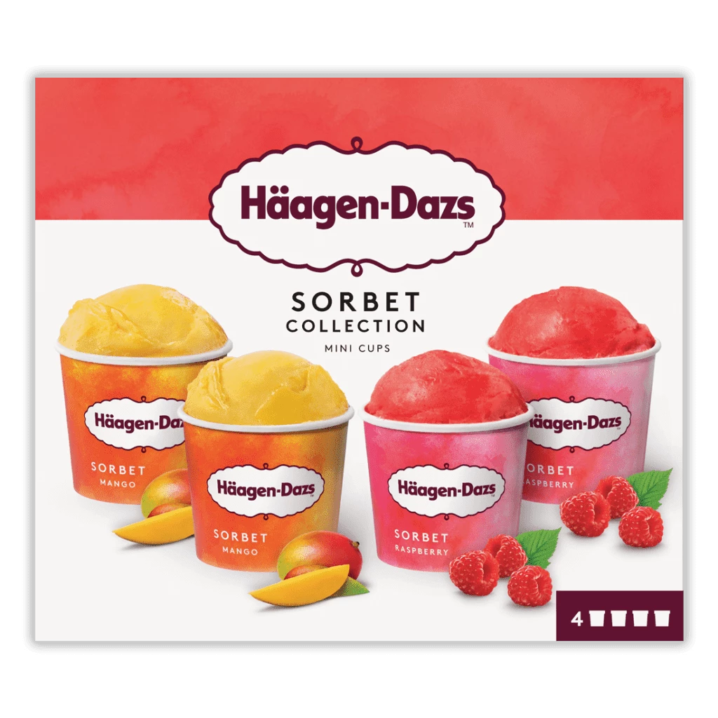 Mini glace en pot sorbet collection 4x95ml - HÄAGEN DAZS