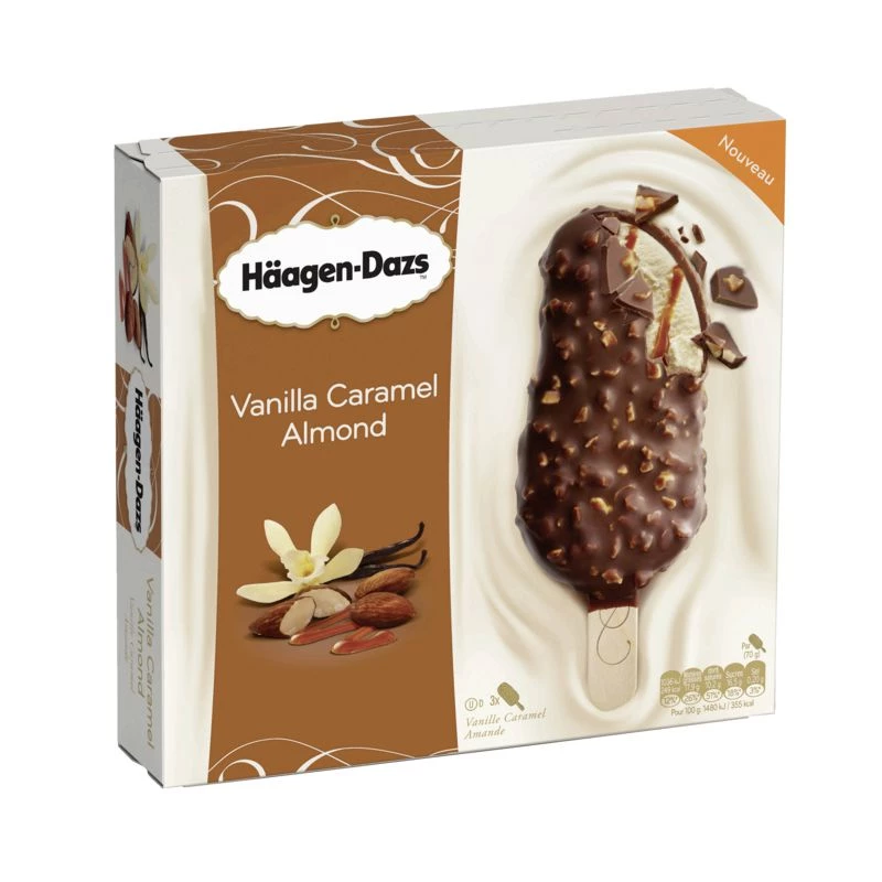 Glace vanille, caramel, amandes 210g - HAAGEN DAZS