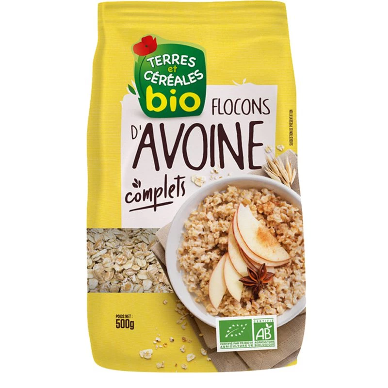 Copos de avena integral ecológicos 500g - TERRES ET CÉRÉALES