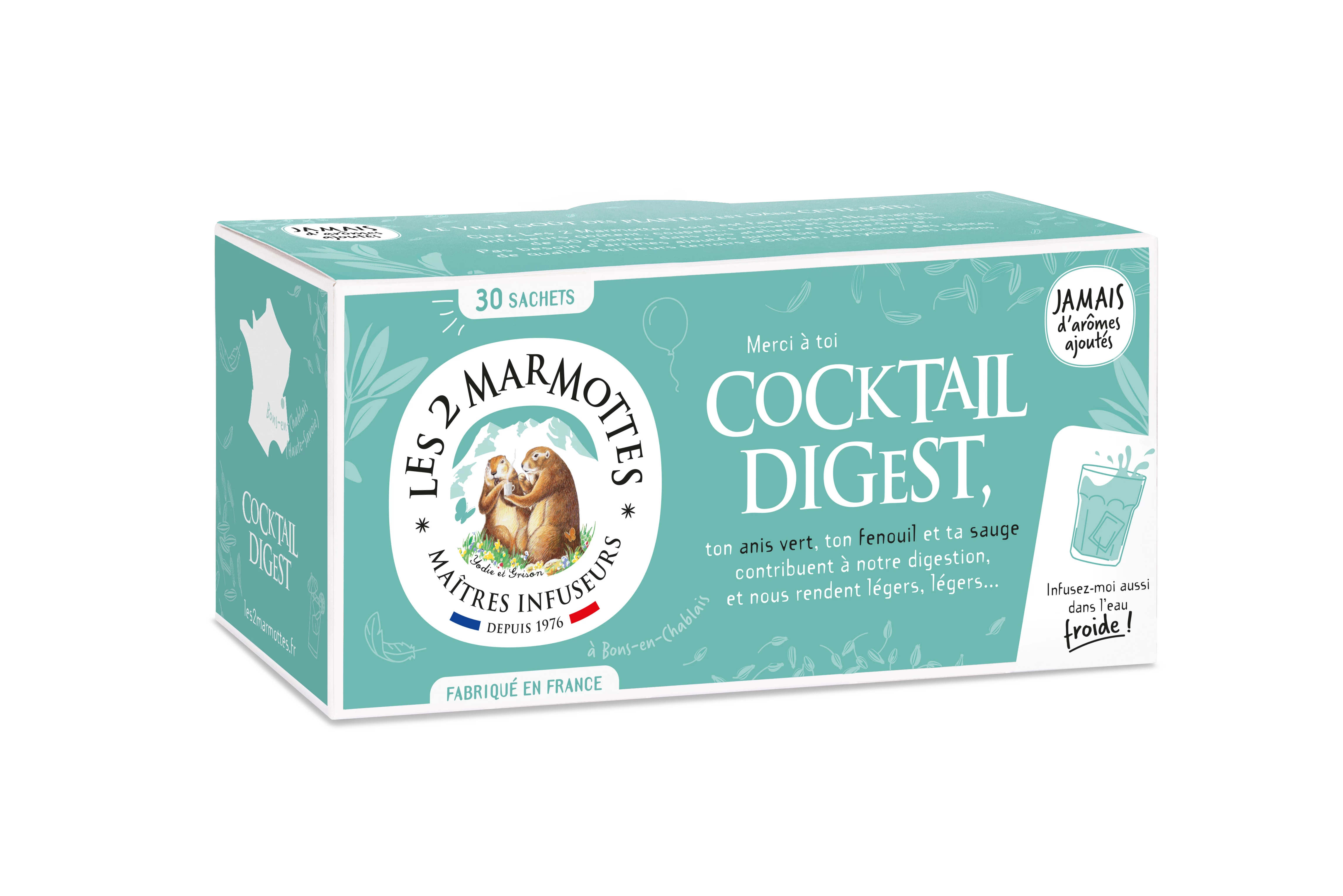 Infusion Cocktail Digestion, 30 Beutel, 55 g - LES 2 MARMOTTES