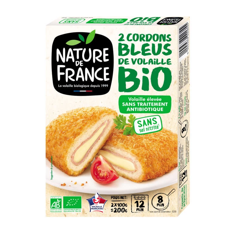 Cordon Bleu Emmental Bio x2, 200g - NATURE DE France