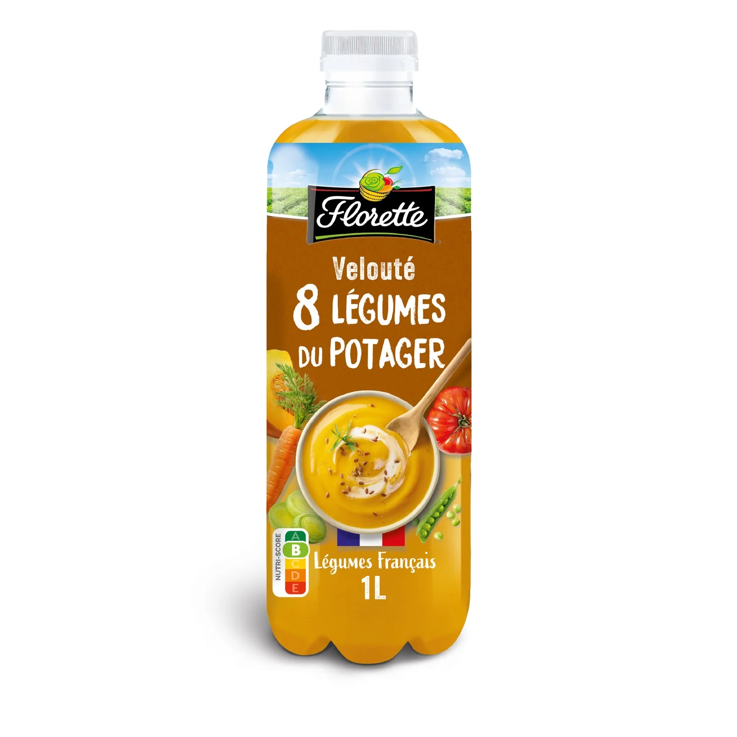 Velvety soup 8 vegetables from the vegetable patch the 1L bottle -  FLORETTE