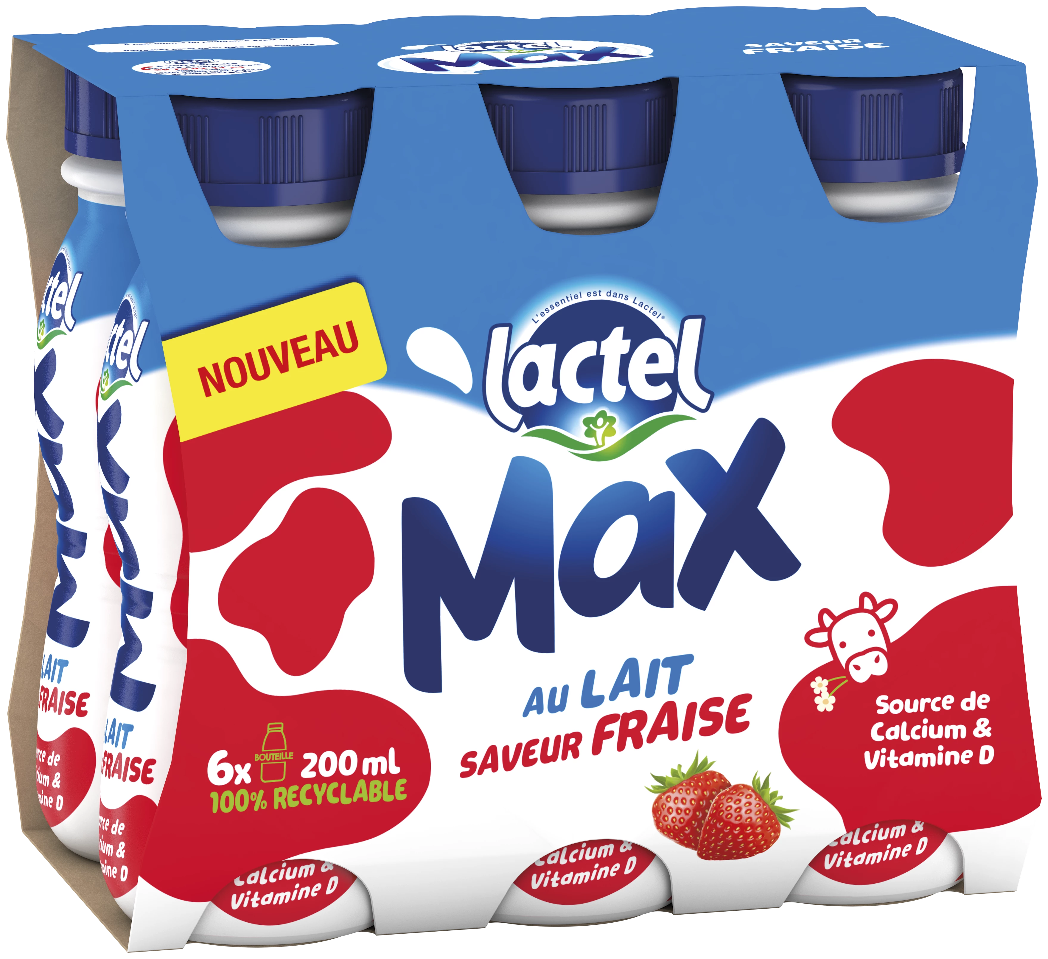 Lactel Max Fraise Bp 6x20cl