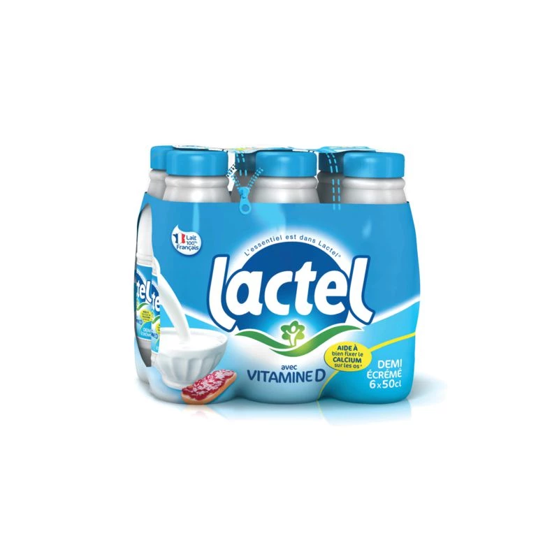 6x50cl Lait Demi-ecreme Lactel