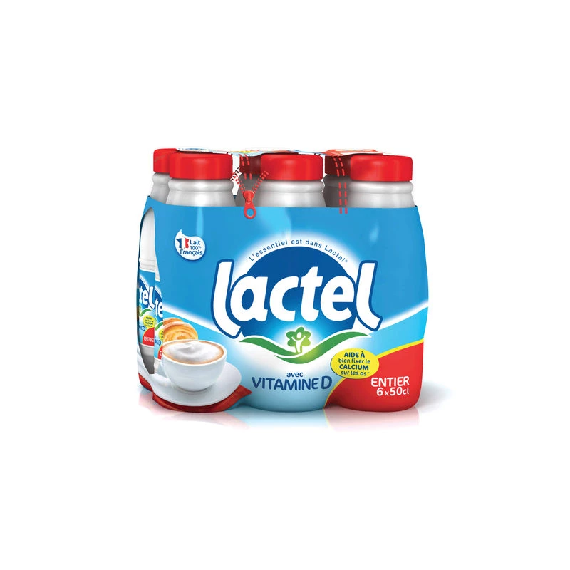 6x50cl whole milk - LACTEL