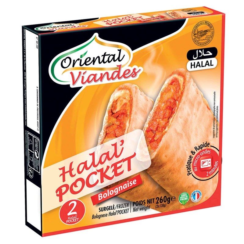 Halal pocket bolognaise 2x130g - ORIENTAL VIANDES