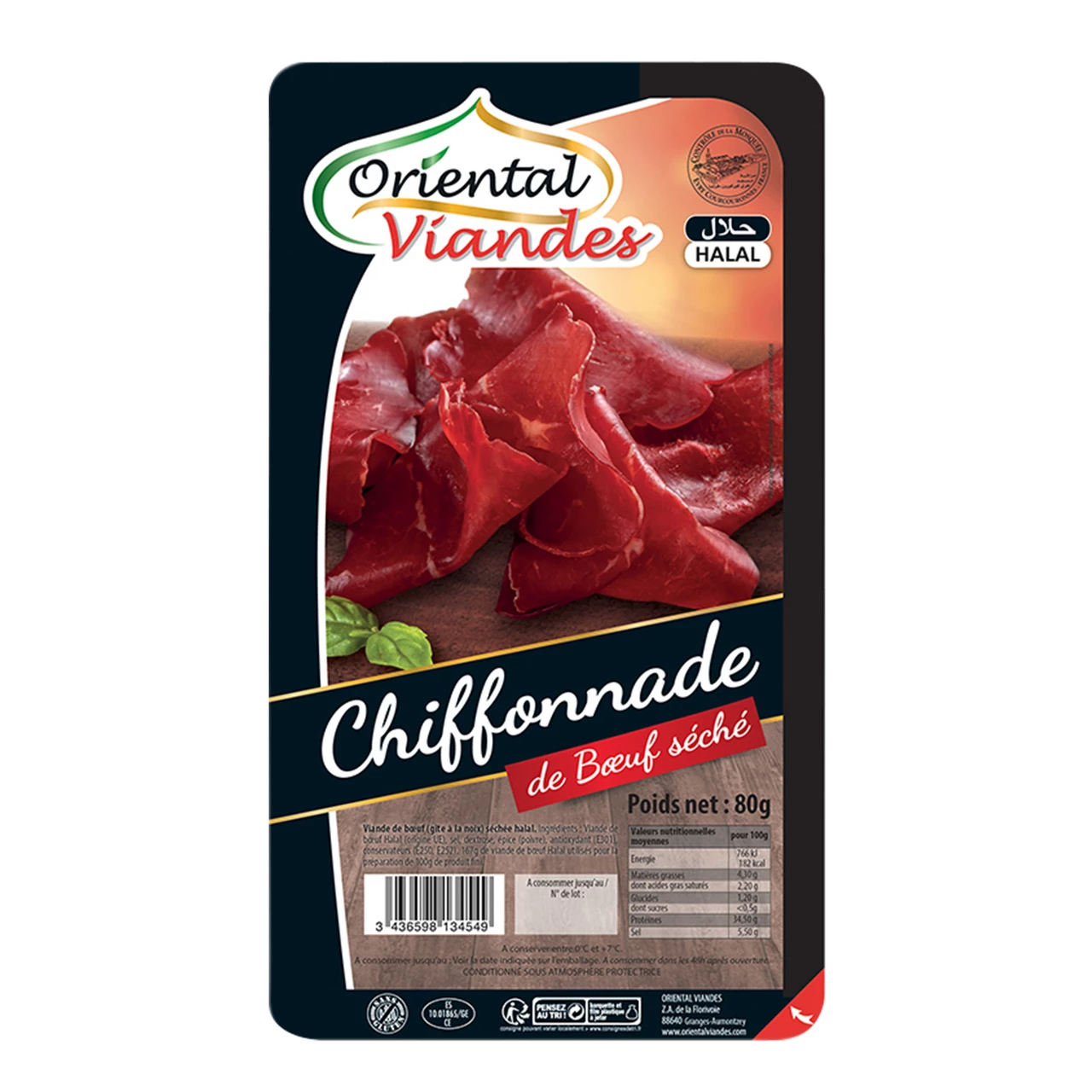 Chiffonnade de Buf Séché Halal, 80g - ORIENTAL VIANDES