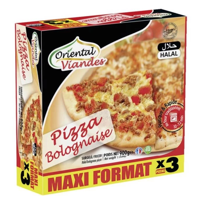 Pizza à bolonhesa Halal 3x300g - VIANDES ORIENTAIS