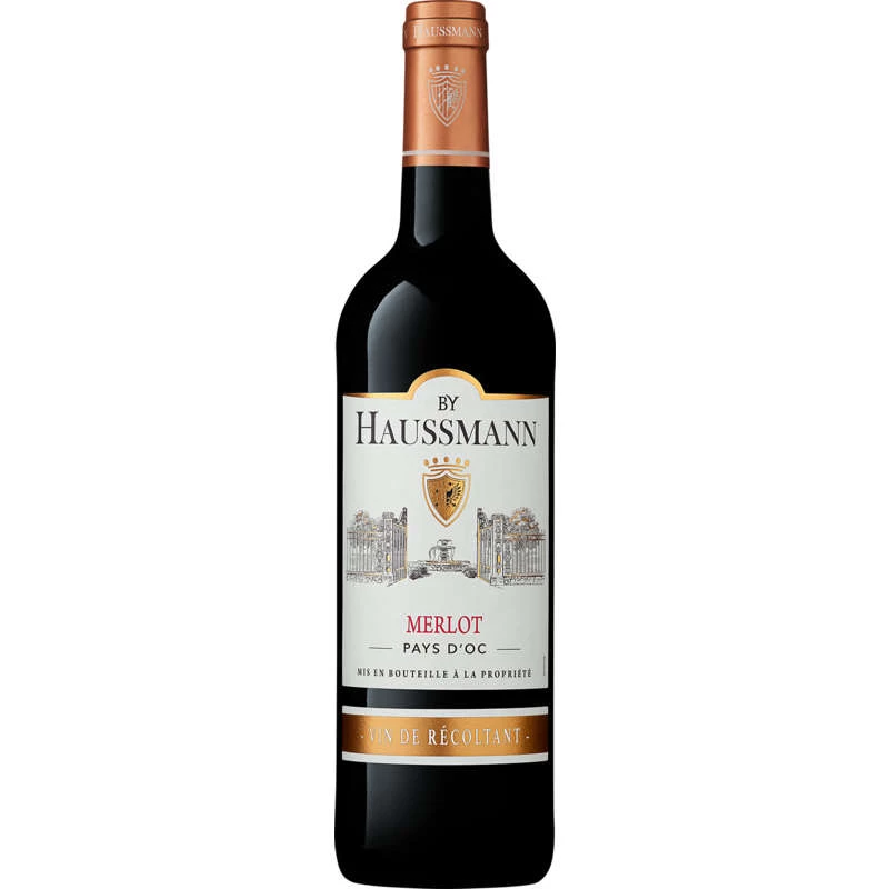 Vin Rouge Merlot Pays d'Oc IGP, 13°, 75cl - BY HAUSSMANN