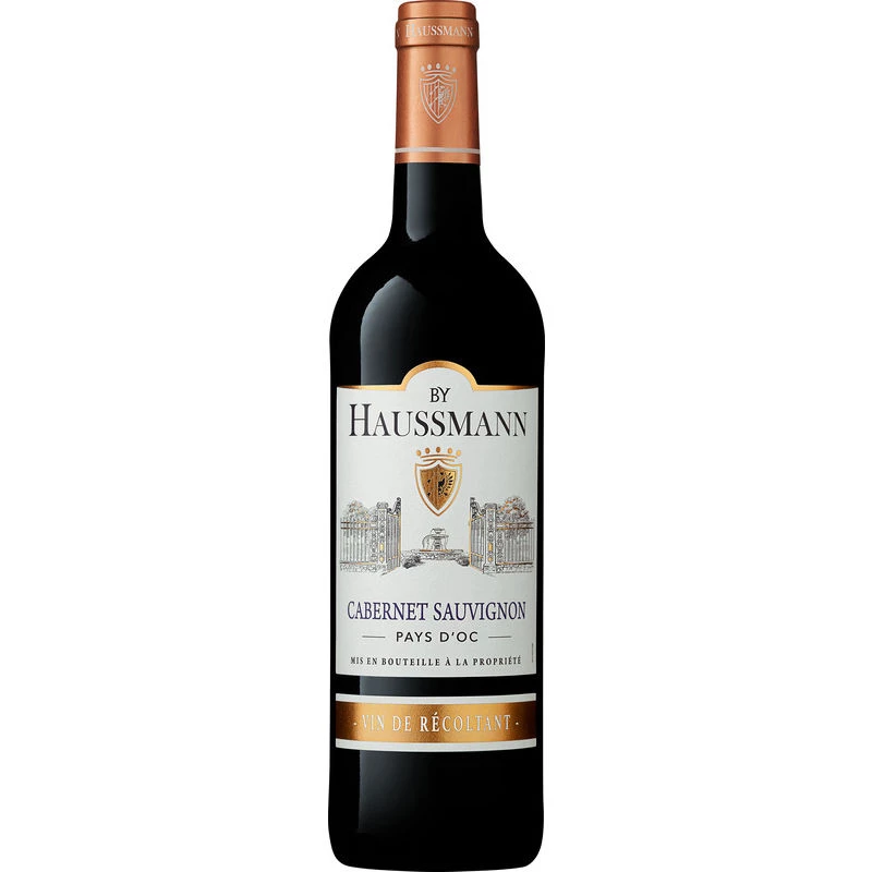 Vin Rouge Cabernet Sauvignon Pays d'Oc IGP, 13,5°, 75cl - BY HAUSSMANN