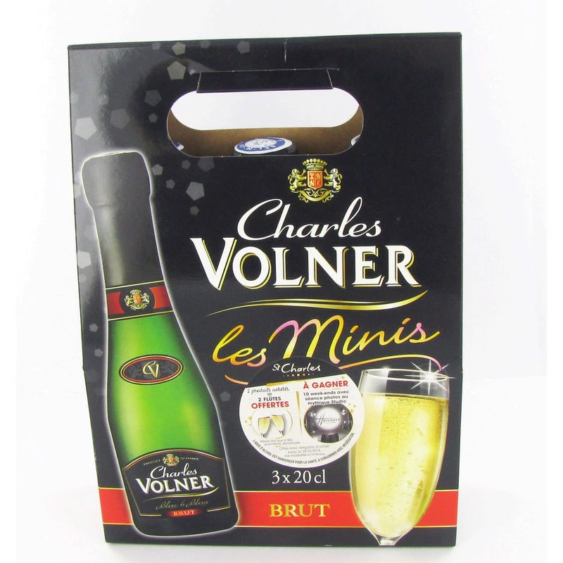 Vin Mousseux Brut,11°, 3x20cl - CHARLES VOLNER