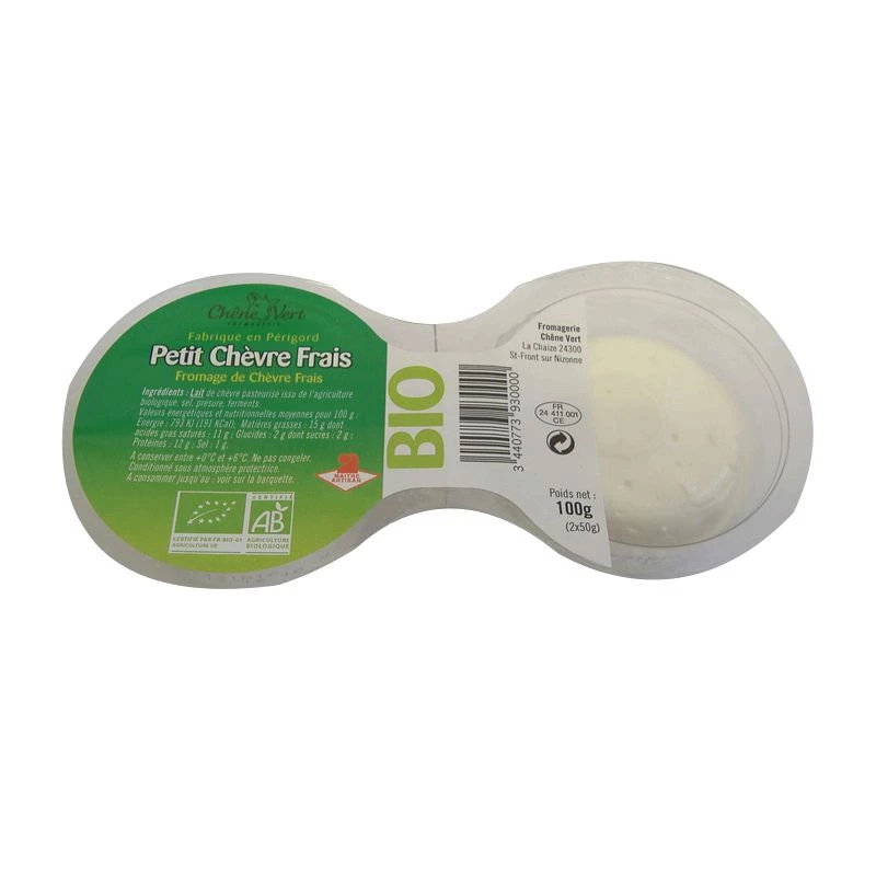 Queijo de cabra fresco biológico pequeno 2x50g - CARVALHO VERDE