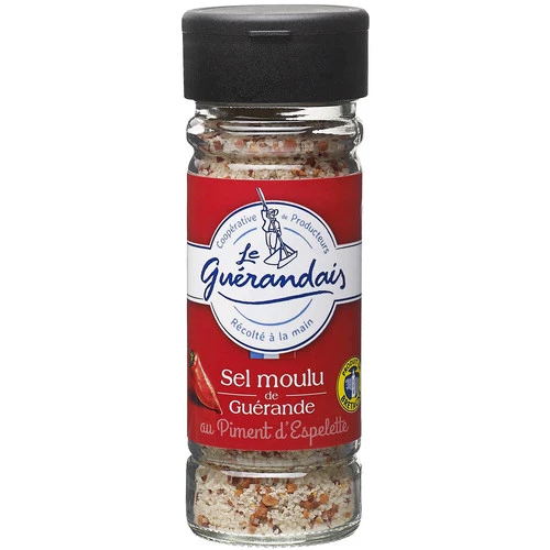 Sel moulu de Guérande au piment d'Espelette 90g - LE GUÉRANDAIS