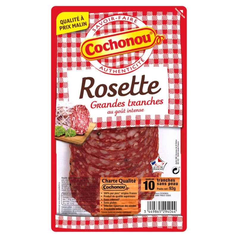 Rosette Large Slices with Intense Flavor, 93g - COCHONOU