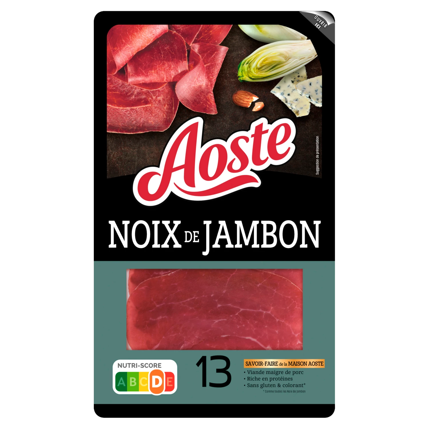 Noix de  Jambon en Tranche, 80g - AOSTE