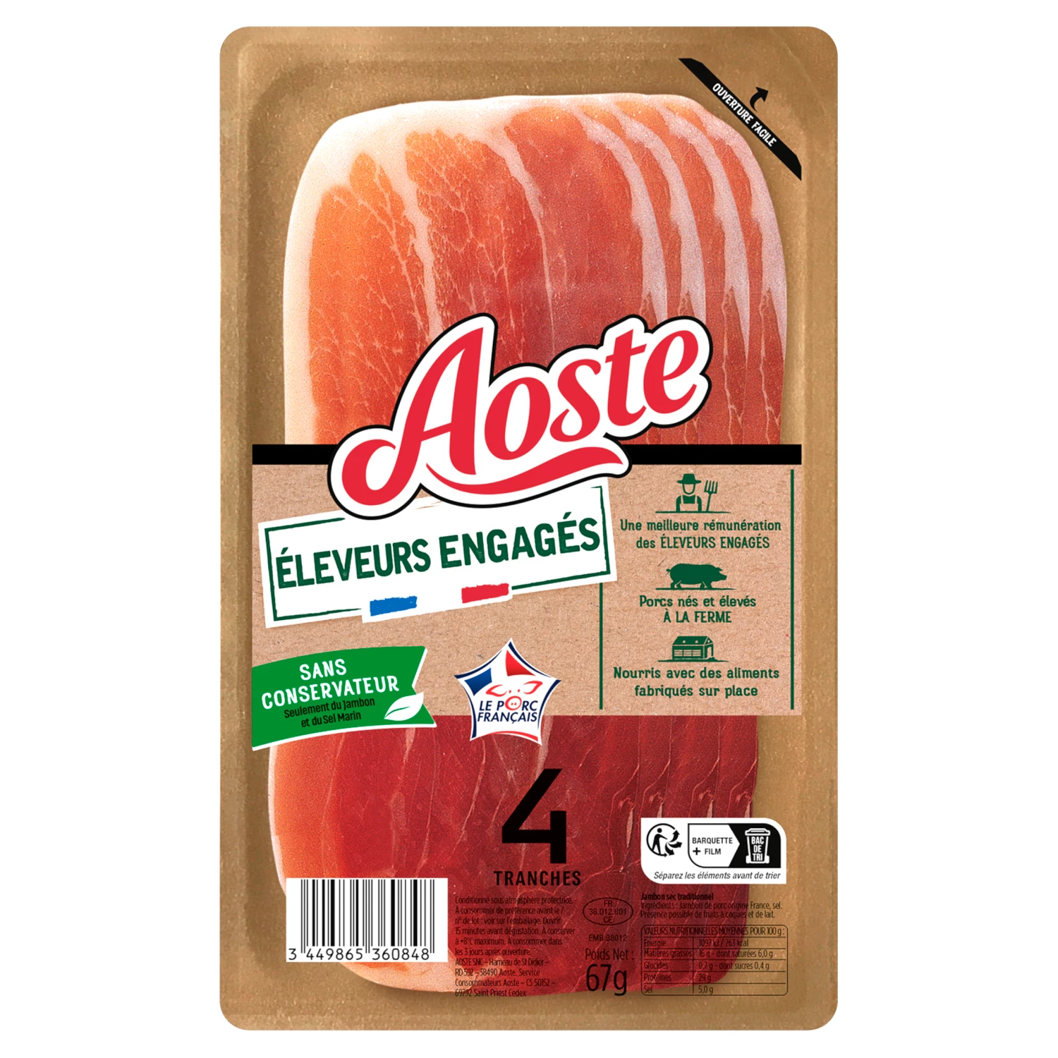 Aoste Jambon Filliere 67g