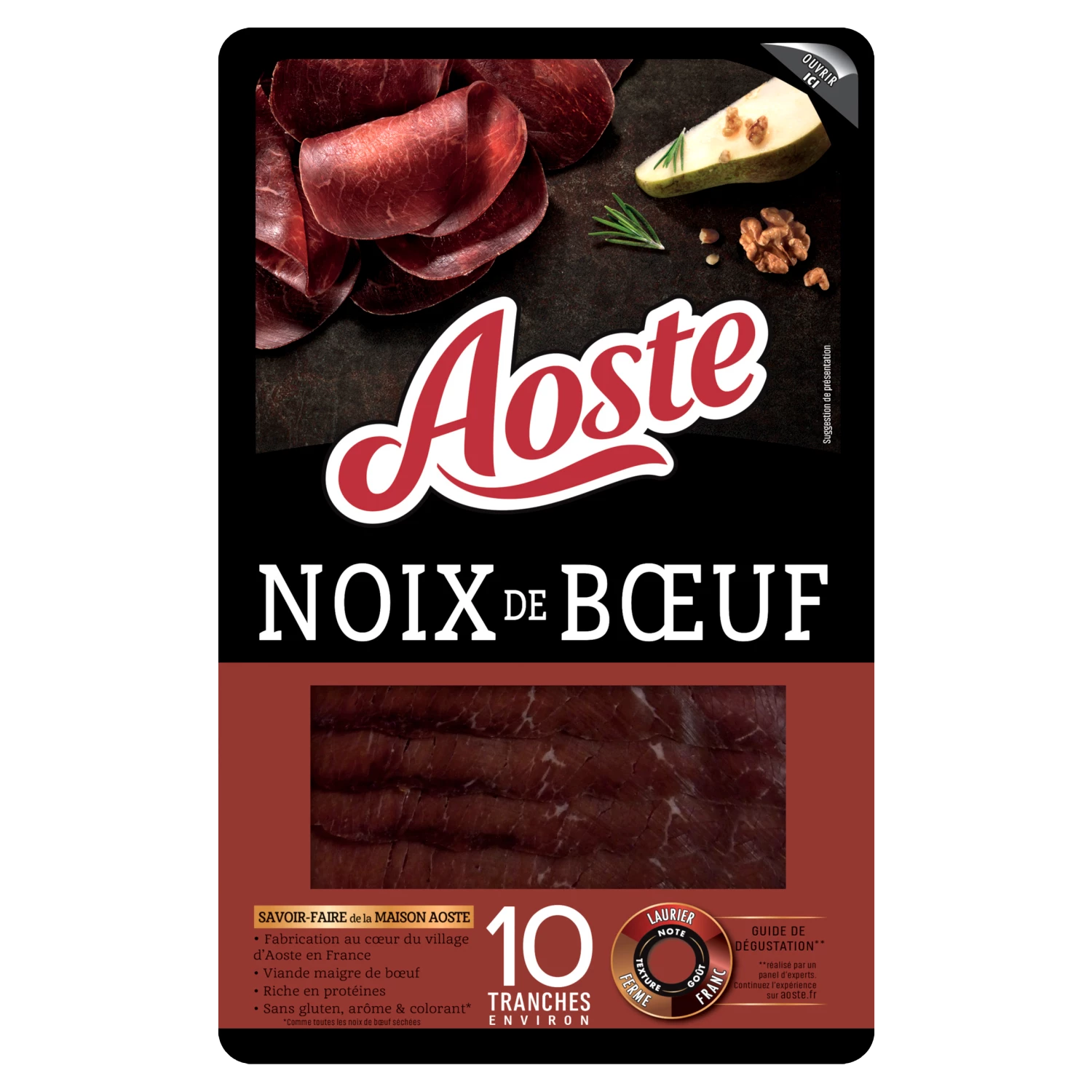 Noix de Boeuf Séchée, x10 Tranches, 80g - AOSTE